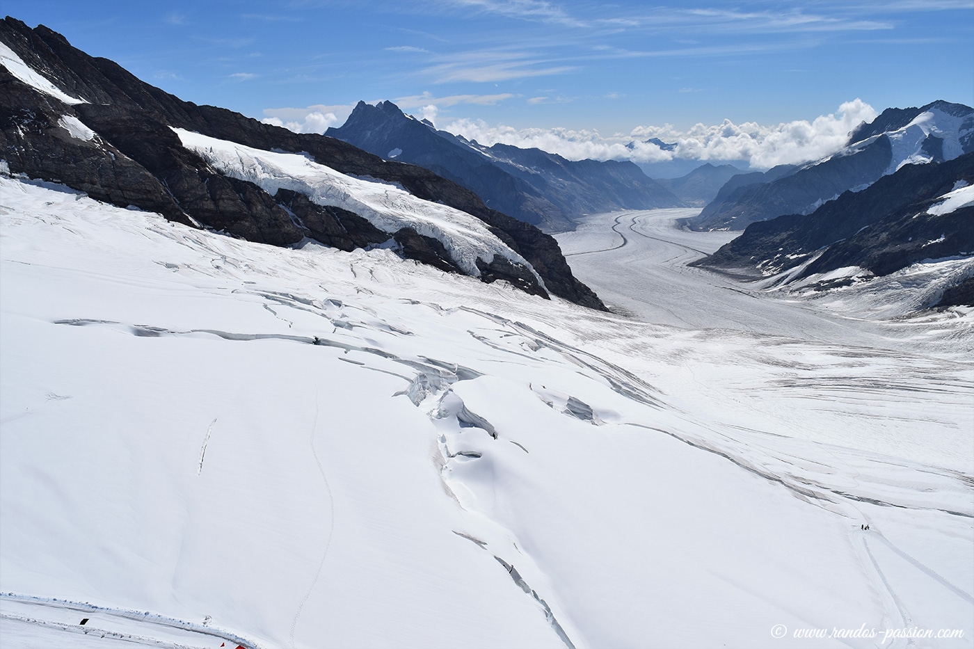 Le glacier d'Aletsch vu depuis la terrasse du Sphinx