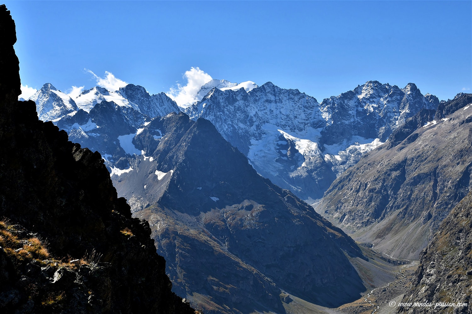 Vue du col de Laurichard - Hautes-Alpes- Massif des Ecrins