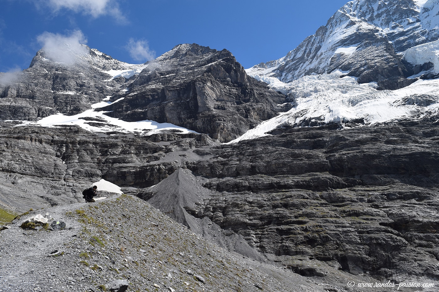 Sur la moraine du glacier Eigergletscher