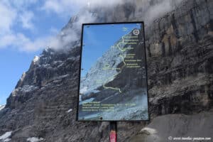 Voie de la premiére ascension de l'Eiger