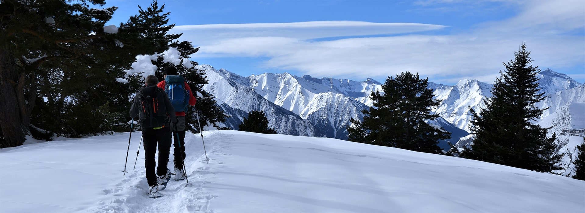 Raquettes à neige dans les Pyrénées