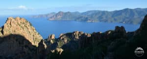 Vue sur le golfe de Porto depuis le sentier des muletiers Calanques de Piana - Corse