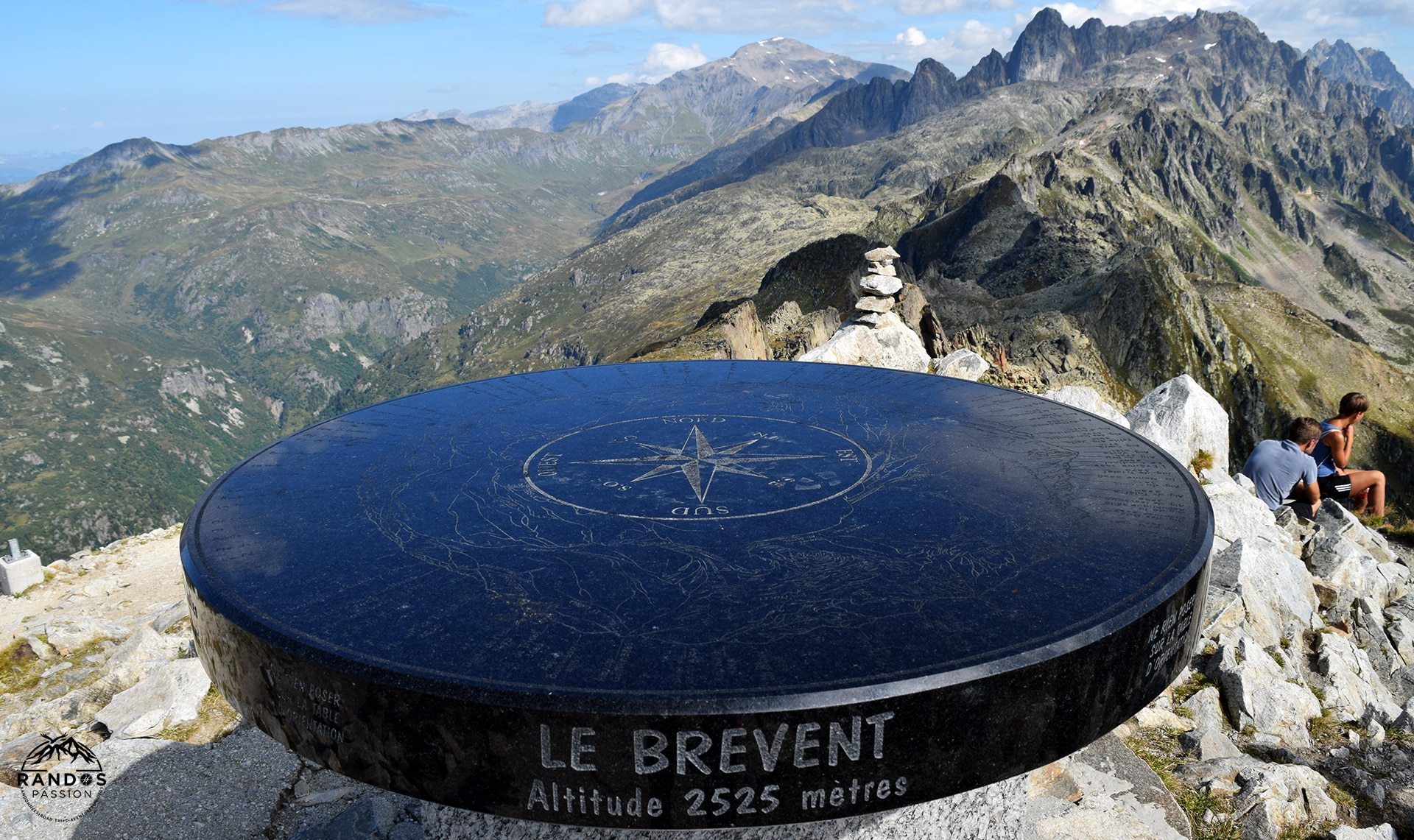 La table d'orientation au sommet du Brévent